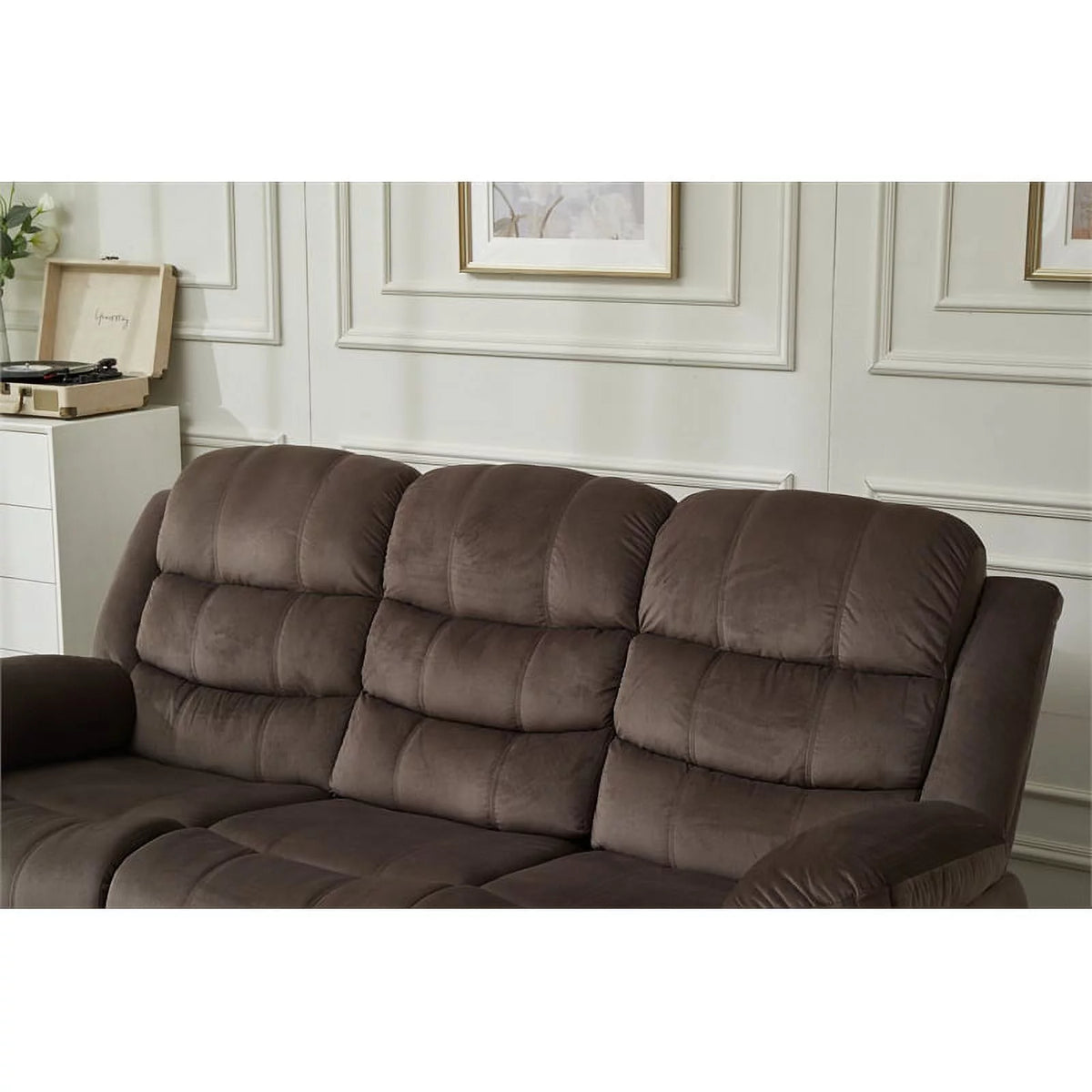 Brown Microfiber Sofa W66187