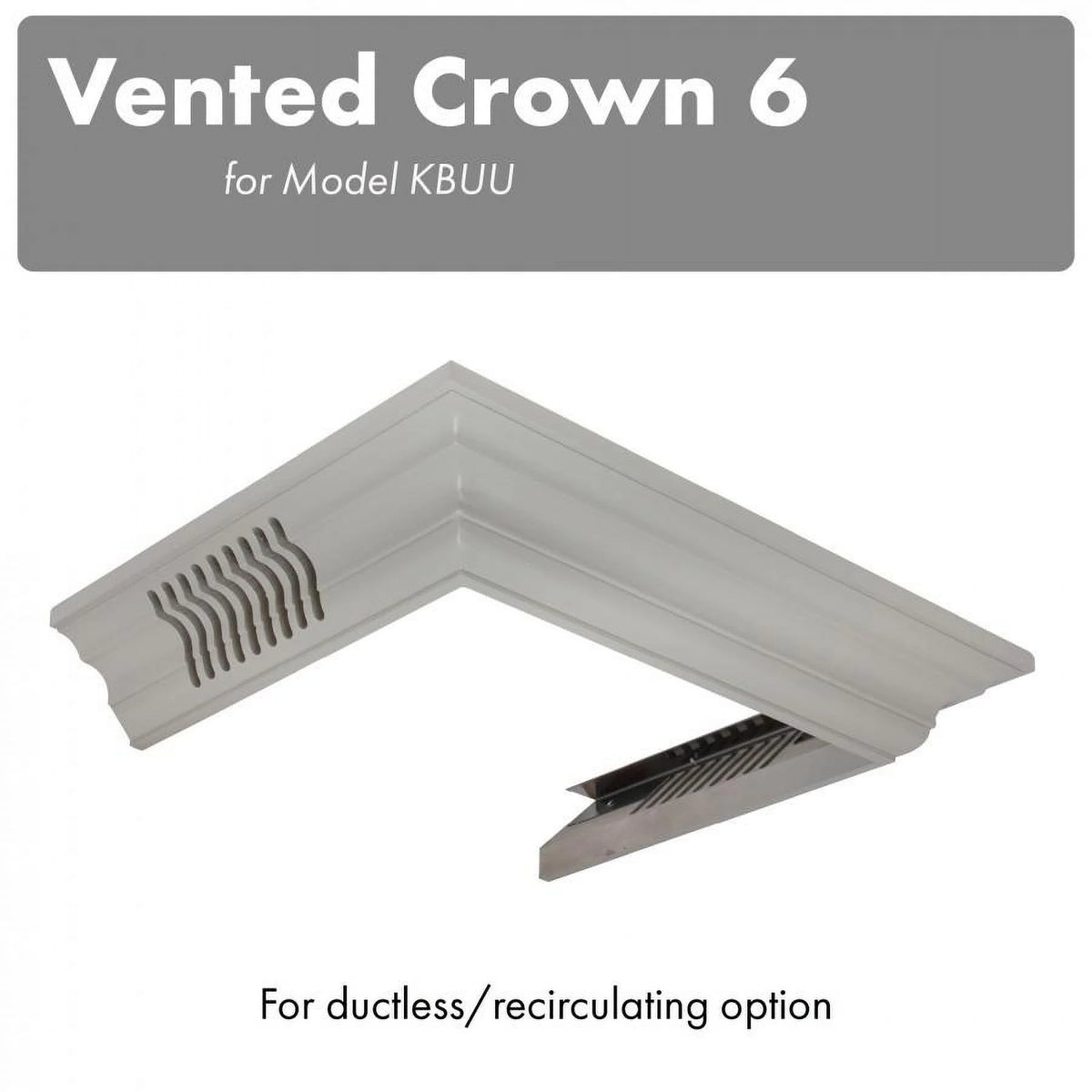 Vented Crown Molding Profile 6 for Wall Mount Range Hood U403416