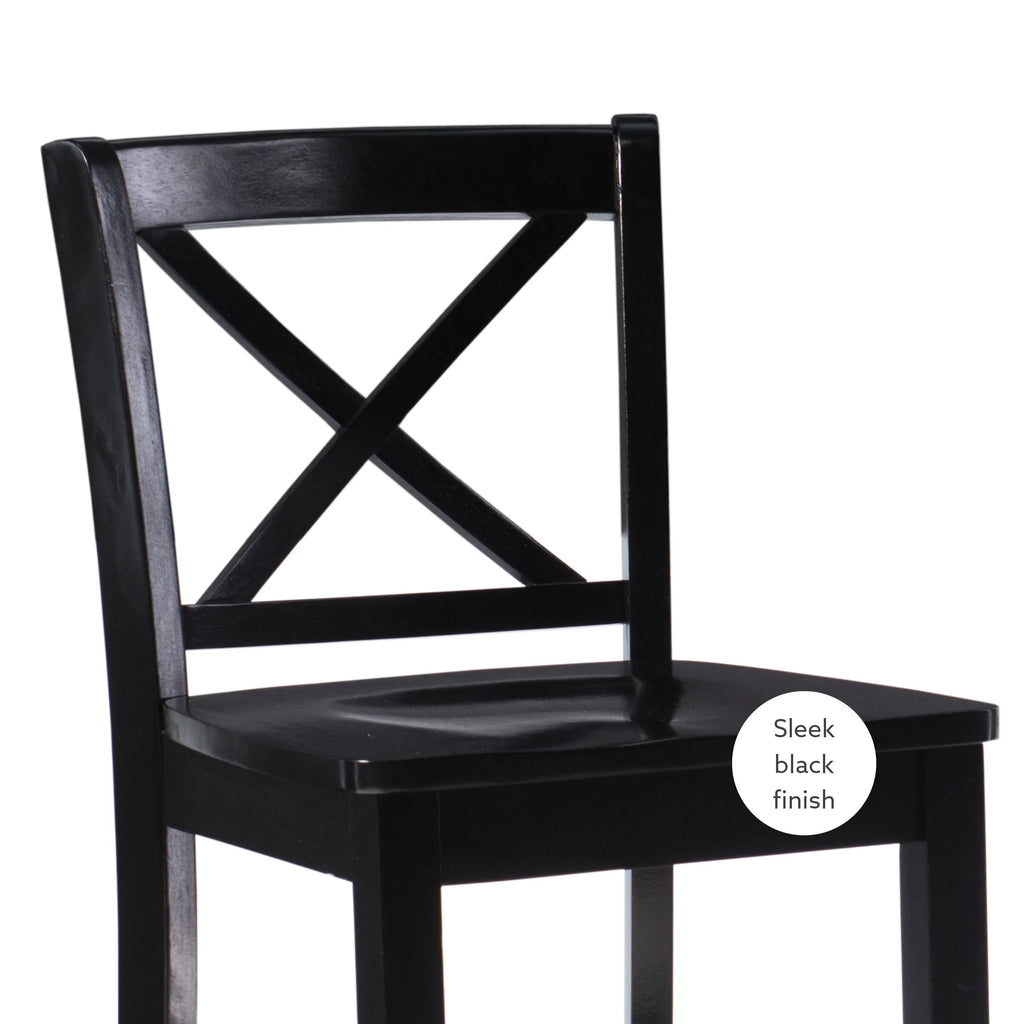 Black Wood 24-Inch Counter Stool V50307