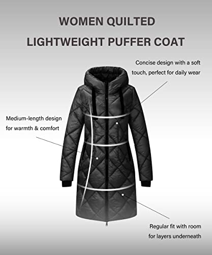 Women Long Heavy Puffer Coat Diamond Quilted Thermal Thicken Winter Parka Windproof Jacket with Hood V92093
