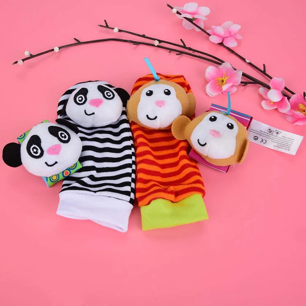 Baby Socks Toys Wrist Rattle and Foot Finder Developmental Early Educational Toys Set (4 PCS) U185