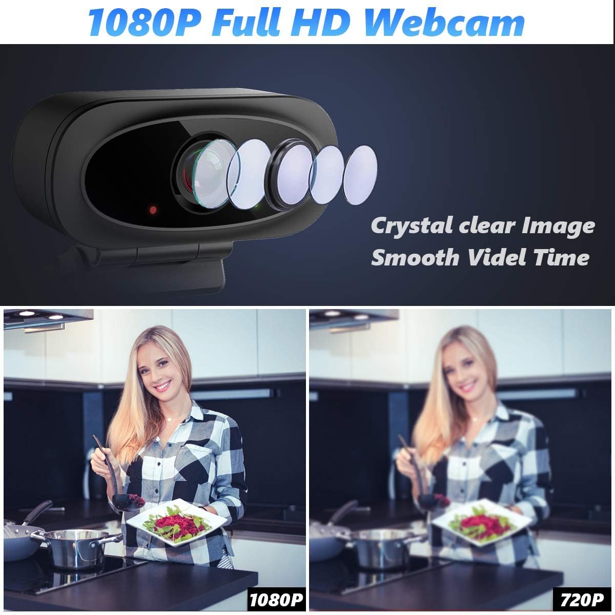 Full HD 1080p Webcam with Microphones T90451