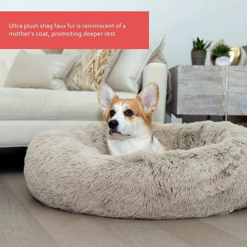 Shag Donut Cuddler Pet Bed H17373