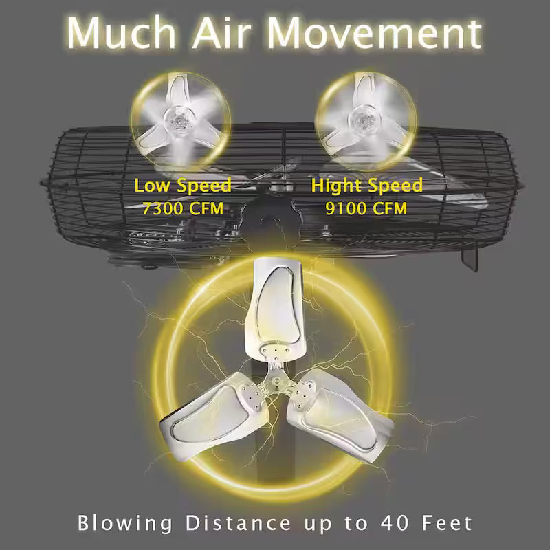Yellow 2 Speeds 24 in. Wall Fan X58923