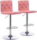 Red PU Leather Swivel Barstools Set of 2 J50886