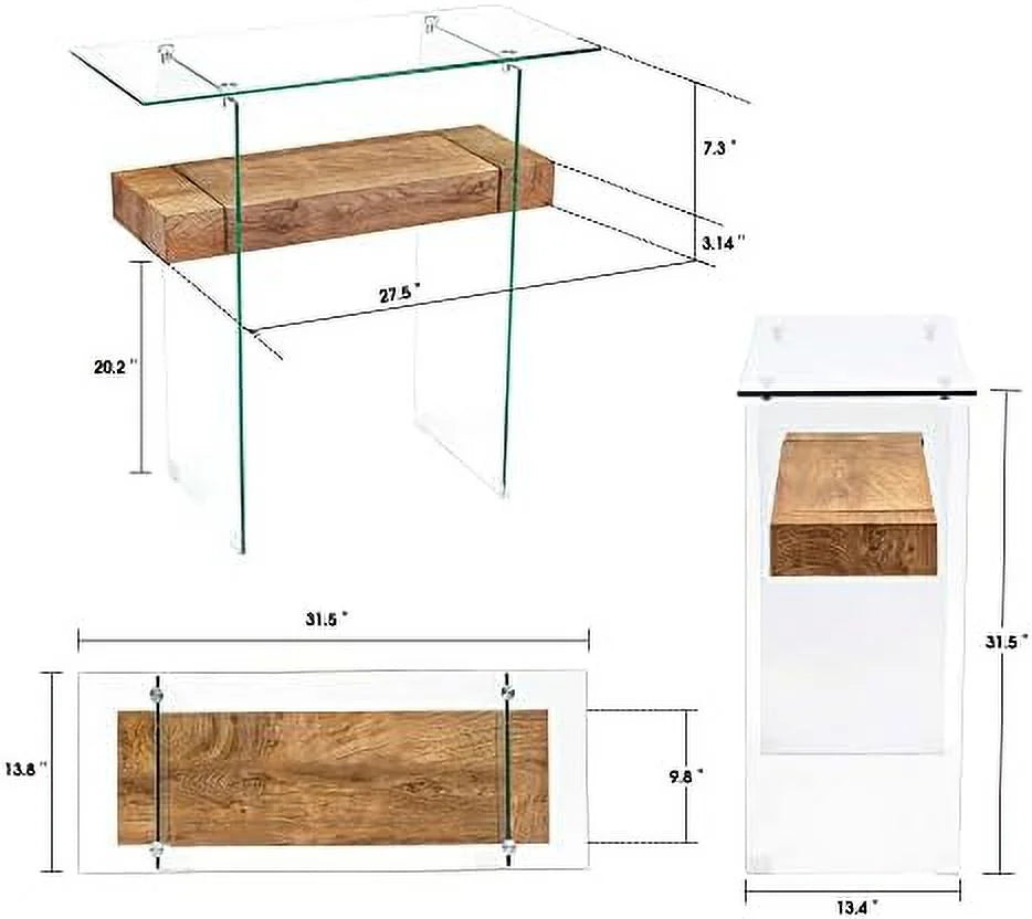Narrow Glass Console Table X201235