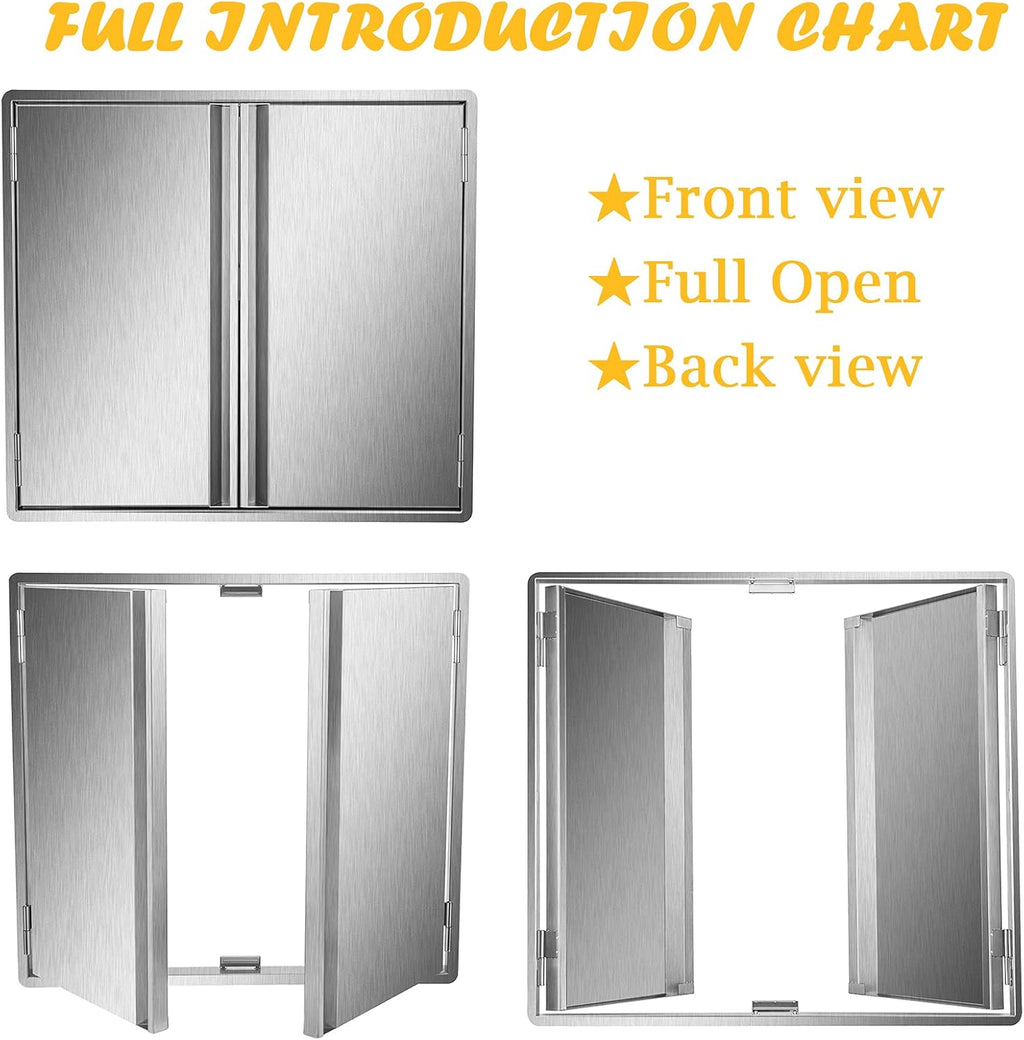 304 Brushed Stainless Steel BBQ Access Door (26 W x 22 H) H492