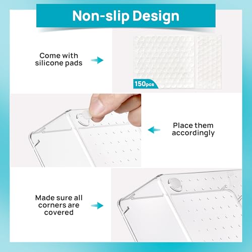 66 PCS Clear Plastic Drawer Organizer Bins R25069