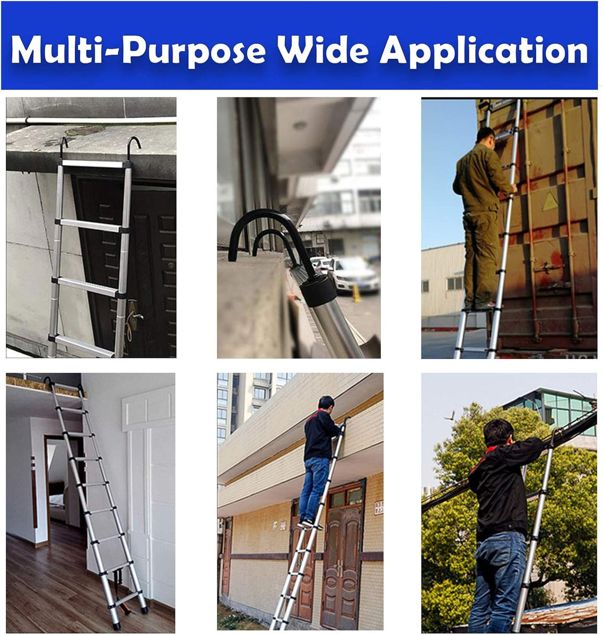 20ft Aluminum Telescoping Ladder Adjustable Height M776