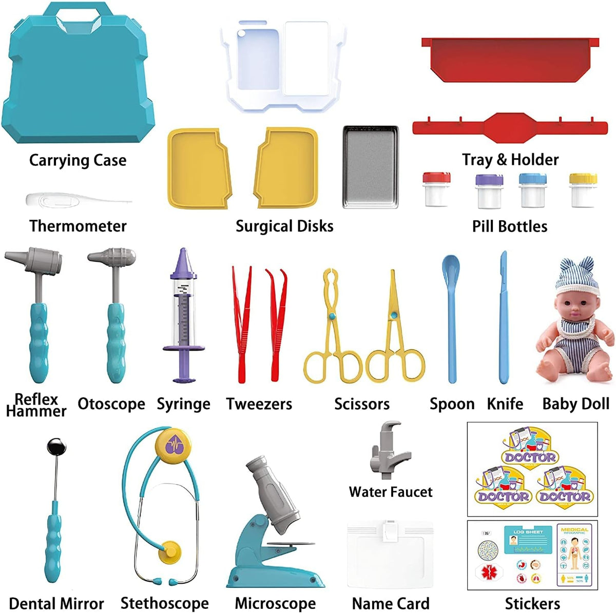 Stainless Steel Toy Medical Tools Set with Carrying Case Z26452
