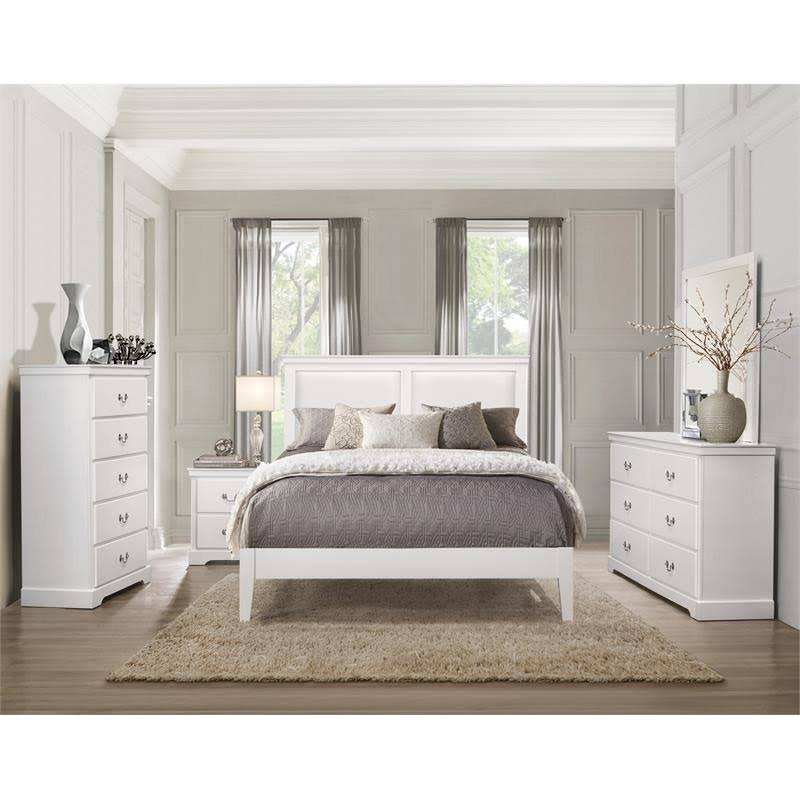 White California King Wood and Faux Leather Bed C26467
