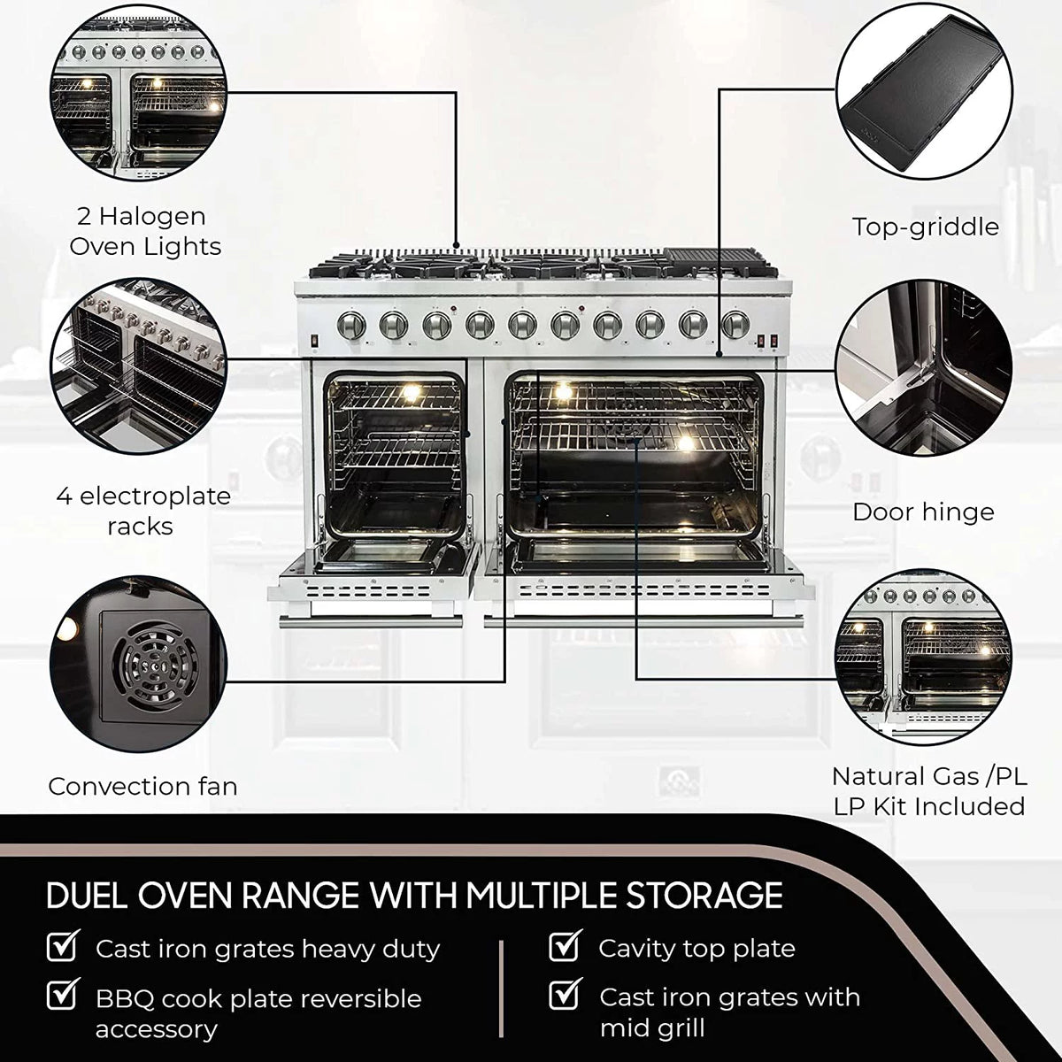 Gold Professional 48" Freestanding Gas Range E636532