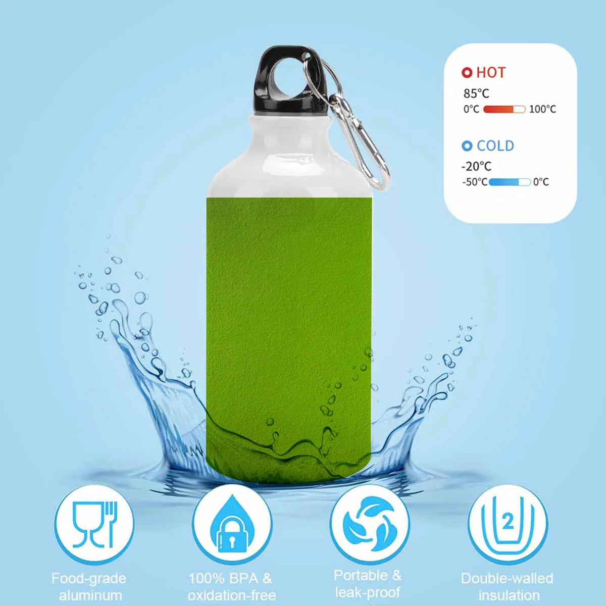 400ml Aluminum Water Bottle with Twist Cap K69097