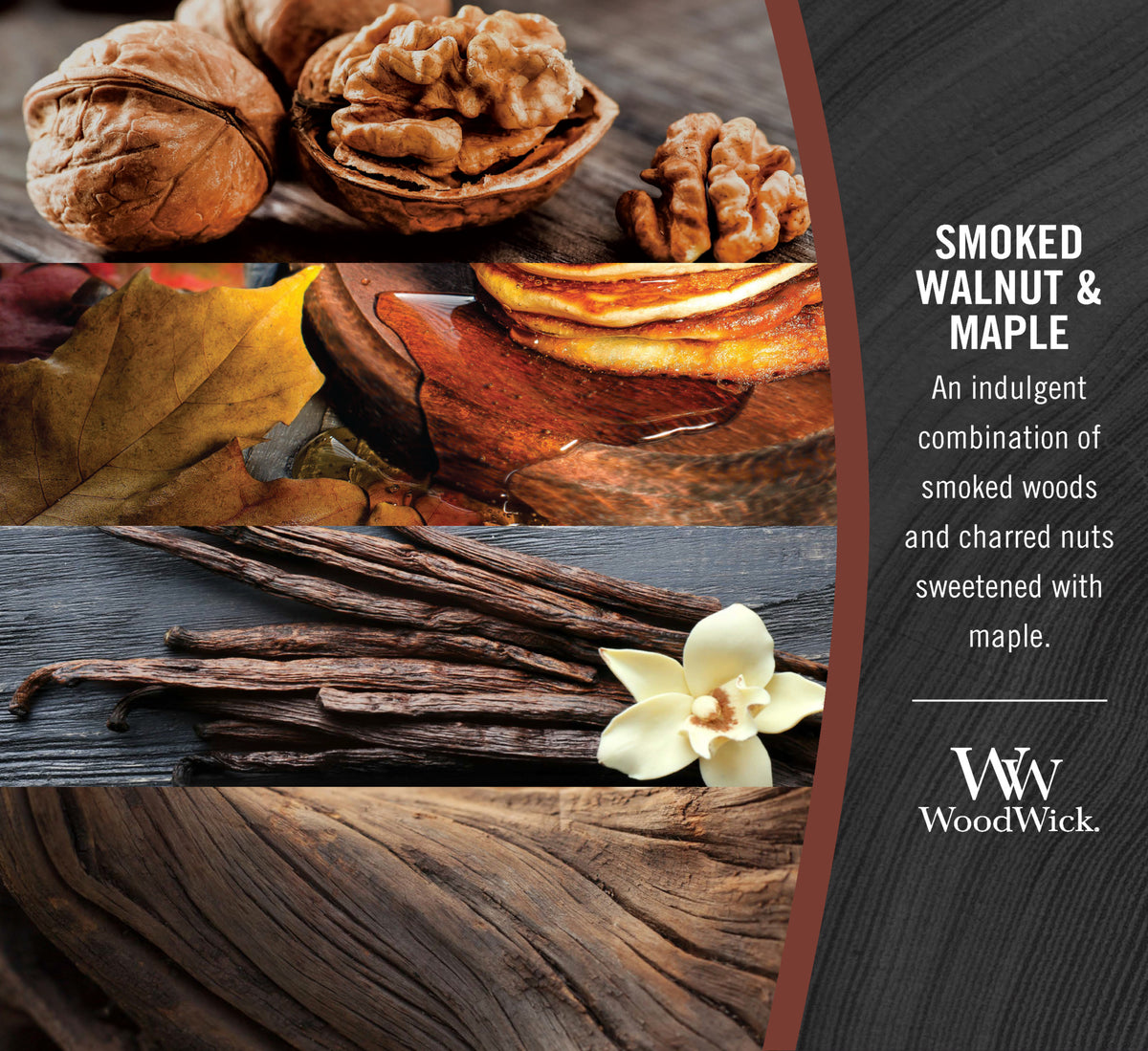 Smoked Walnut & Maple Large Hourglass Candle U893866