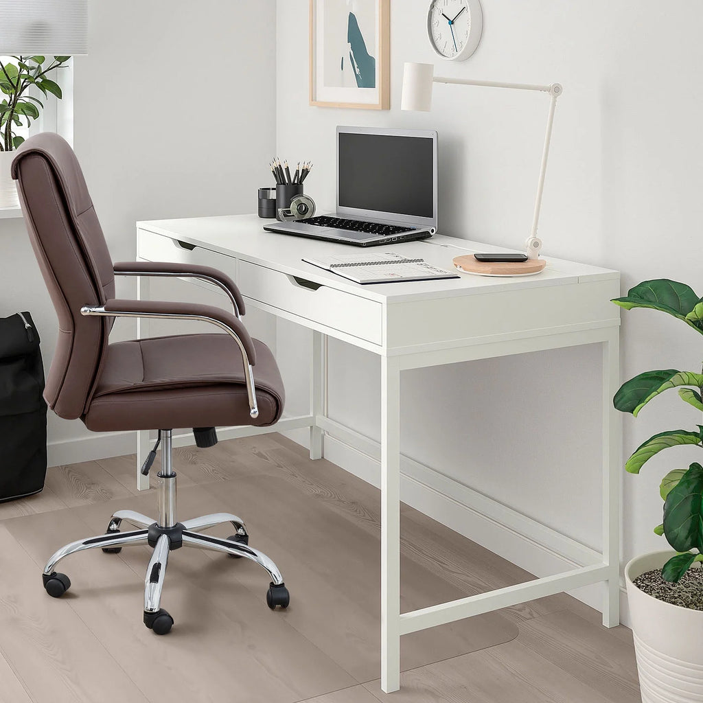 Brown Faux Leather Ergonomic Office Chair F594