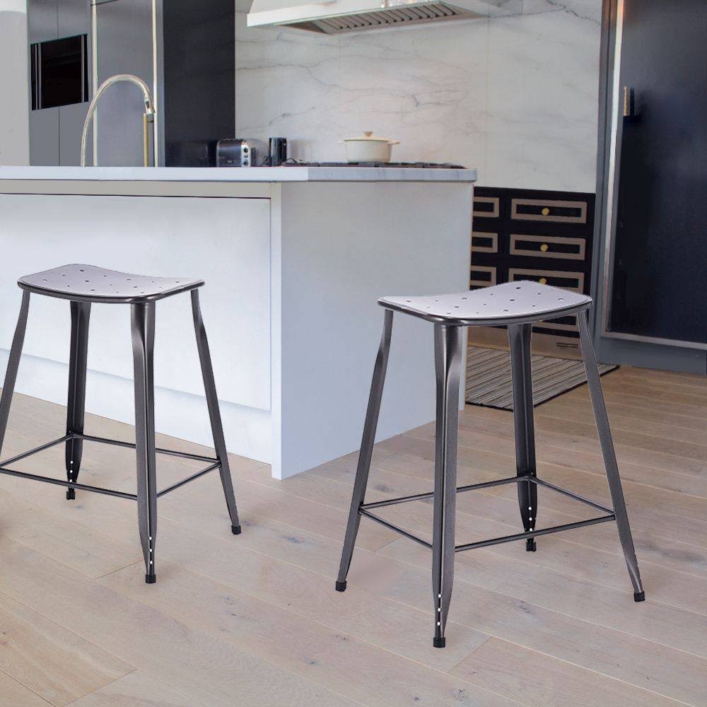 Charcoal Backless Counter Stool, 2 pack P557