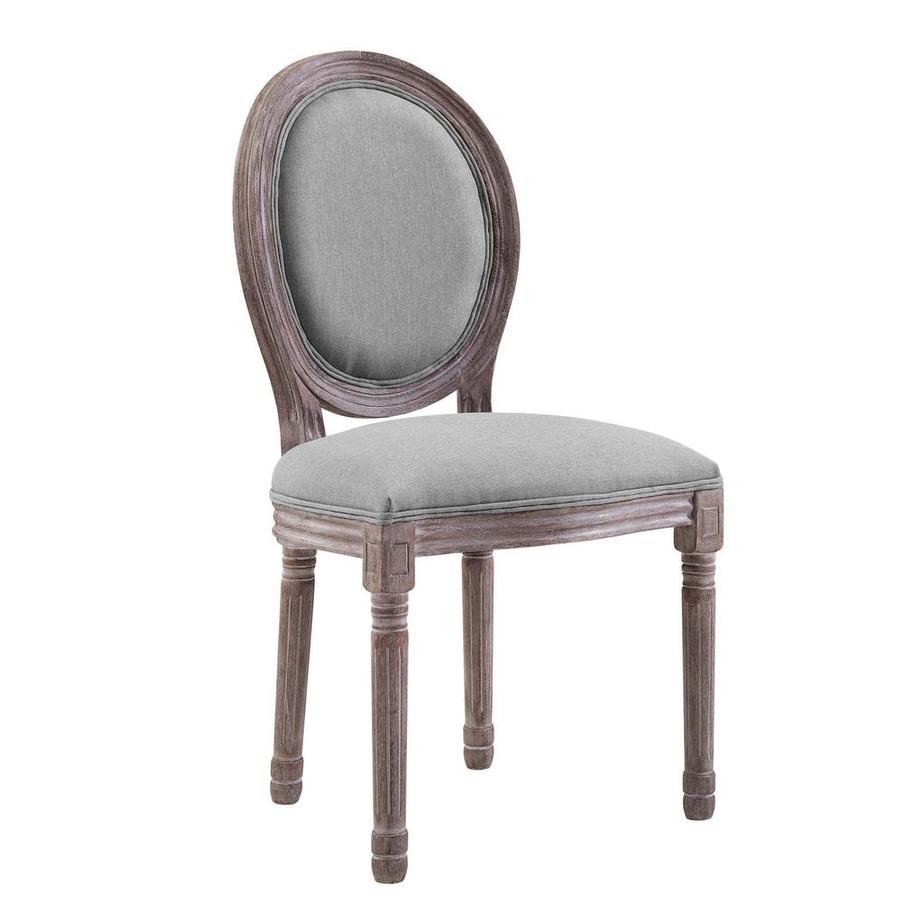 Light Grey Fabric Wood Dining Chair Set of Two D8865