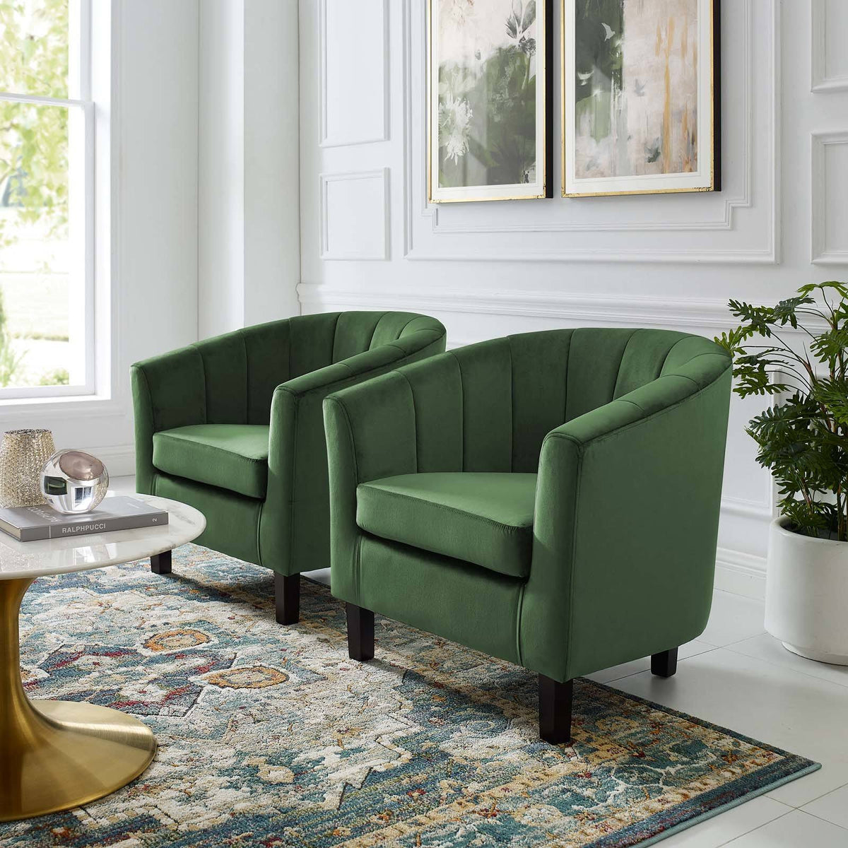 Light Blue Performance Velvet Armchair Set of 2 Q80584