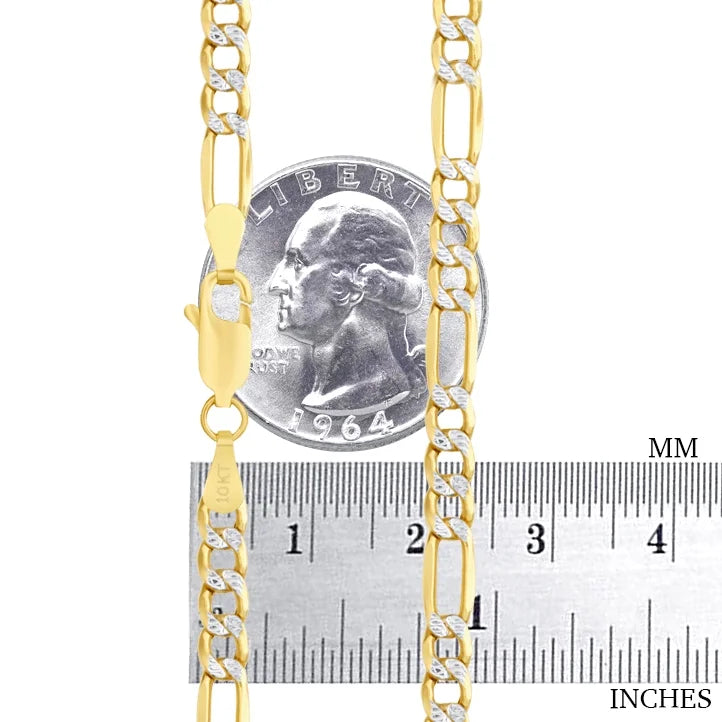 10k Yellow Gold Figaro Chain Pendant Necklace 16" - 30" T919580