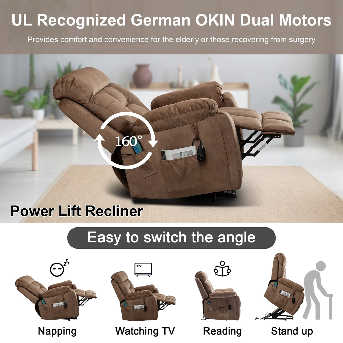 Power Lift Recliner Chair with Heat and Massage Q41213