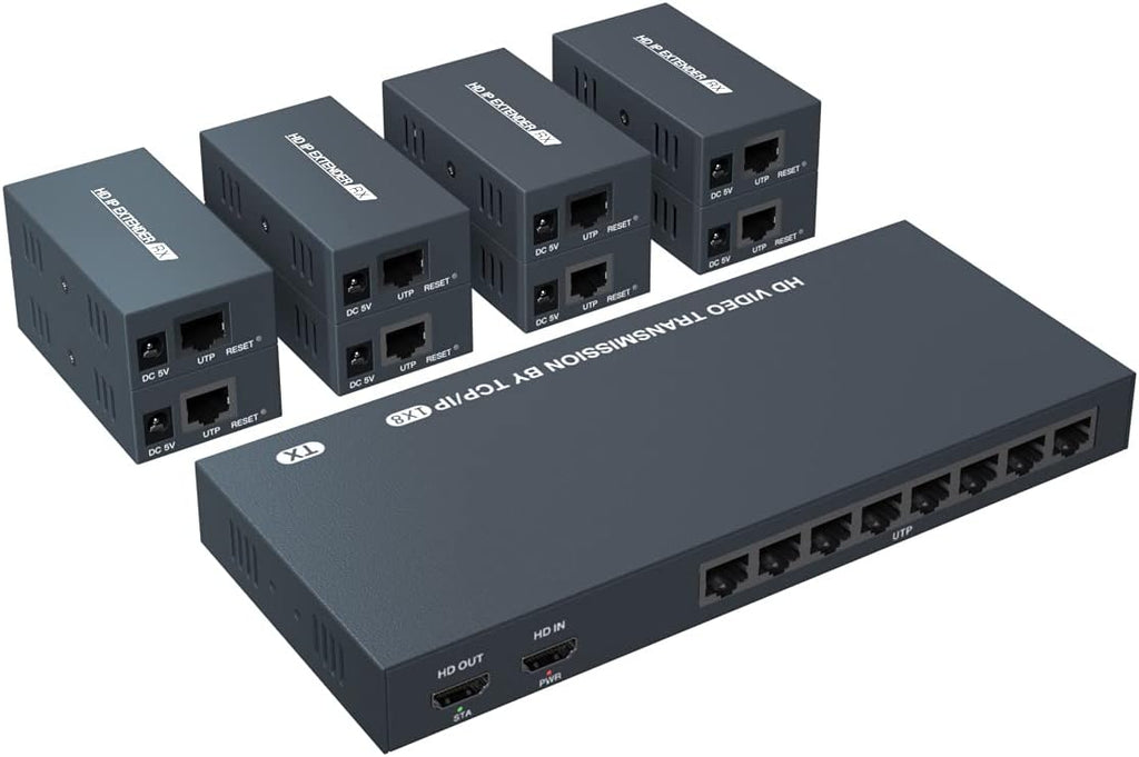 1x8 HDMI Splitter Extender 1080P Over Cat5e/6 F6593