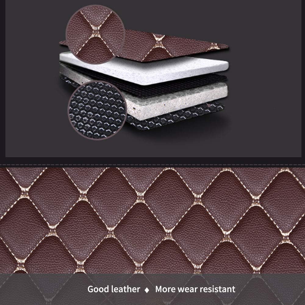 Black with Beige Stitching XPE Leather Car Floor Mats V169