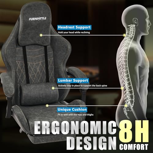 Green PU Leather Ergonomic Gaming Chair I36491