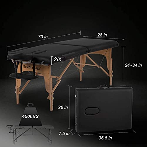 Portable Massage Table 2 Folding Adjustable O27021