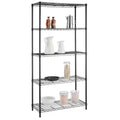 5-Tier Steel Wire Shelving Unit in Black L811346