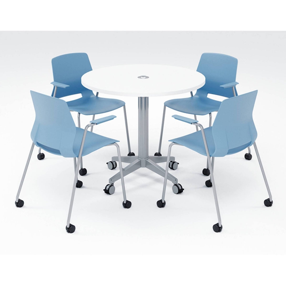 Stacking Arm Chair with Casters G64448