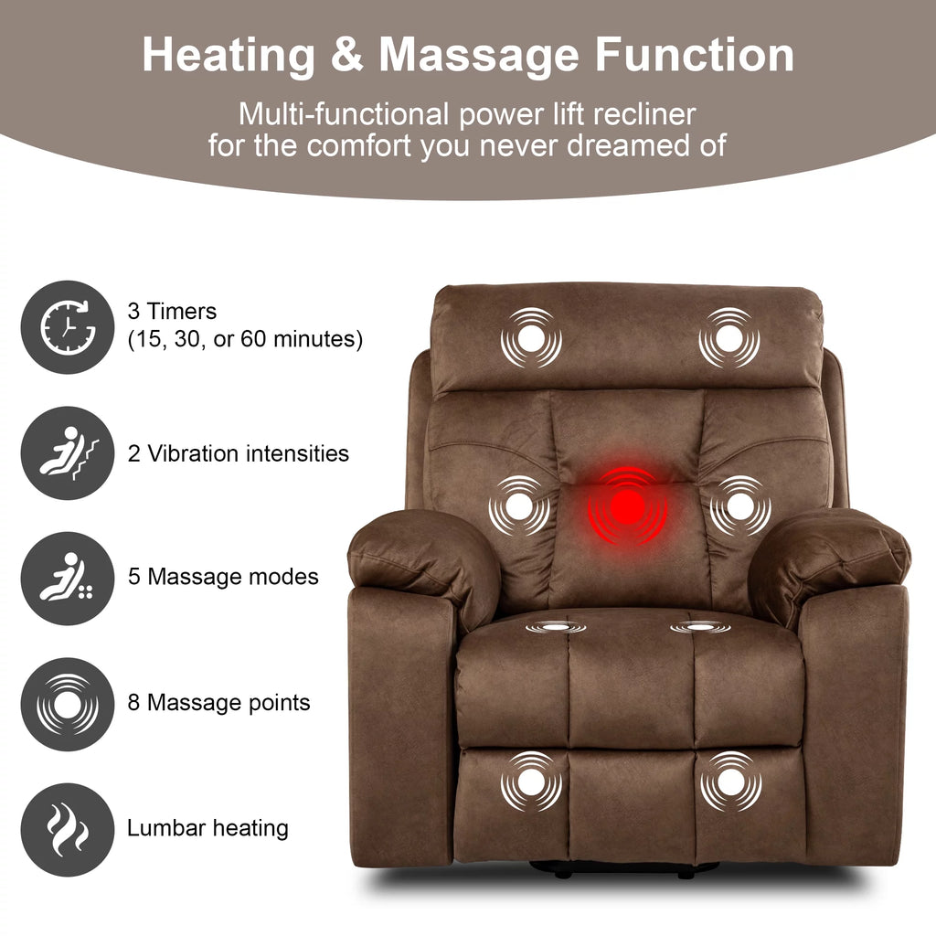 Power Lift Recliner Chair with Heat and Massage Q41213