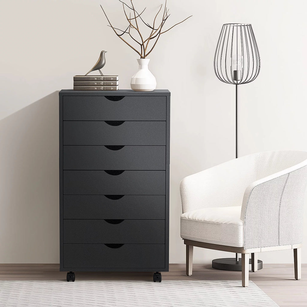 Black 7 Drawer Wood Dresser Y146156