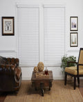 White Cordless Faux Wood Venetian Blind A1441