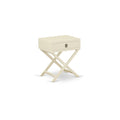 Square Night Stand End Table with Drawer in White Finish D65317