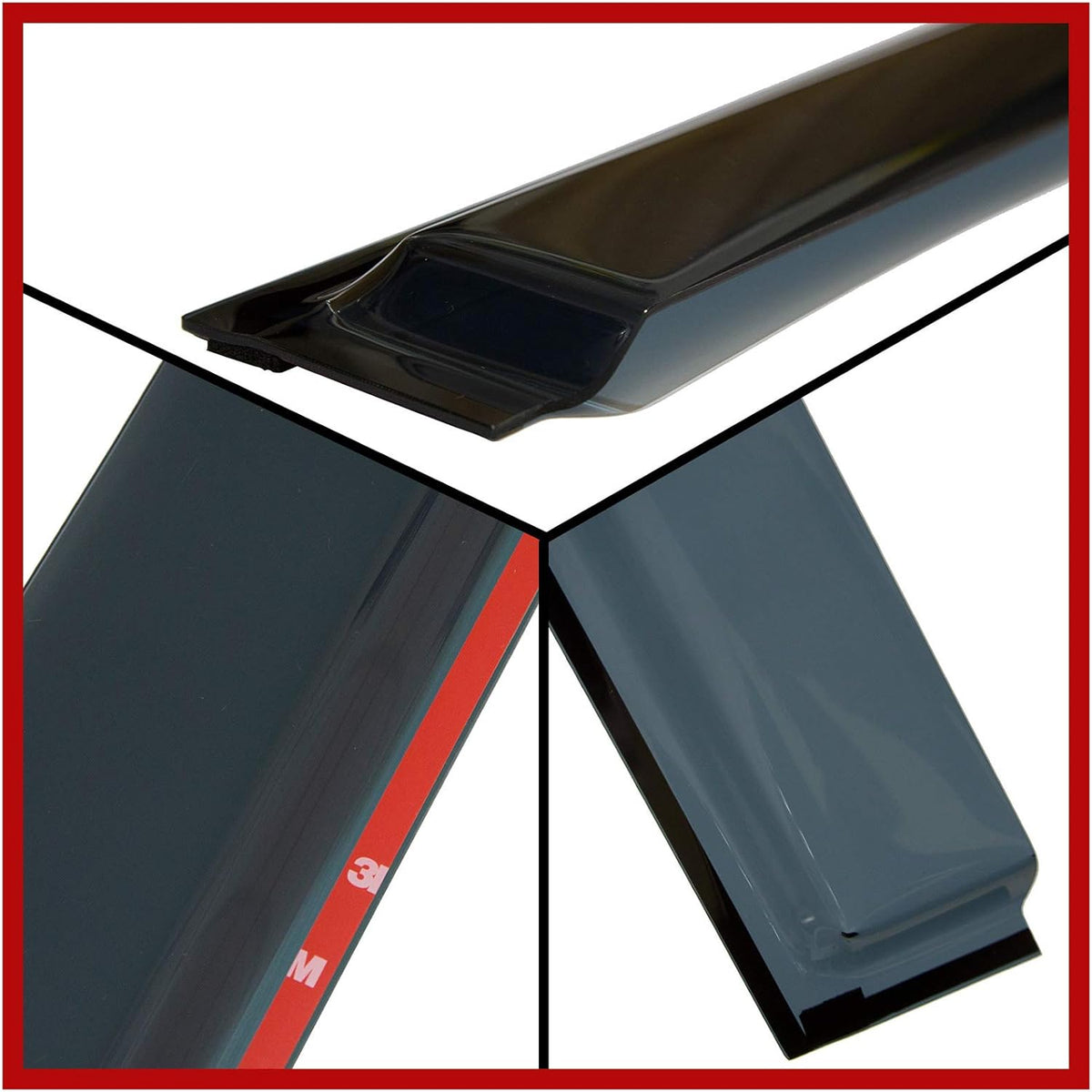 Dark Tinted Side Window Visor Deflectors Rain Guards for Dodge RAM 1500 Quad cab 2019 2020 2021 Pack of 2 F38221