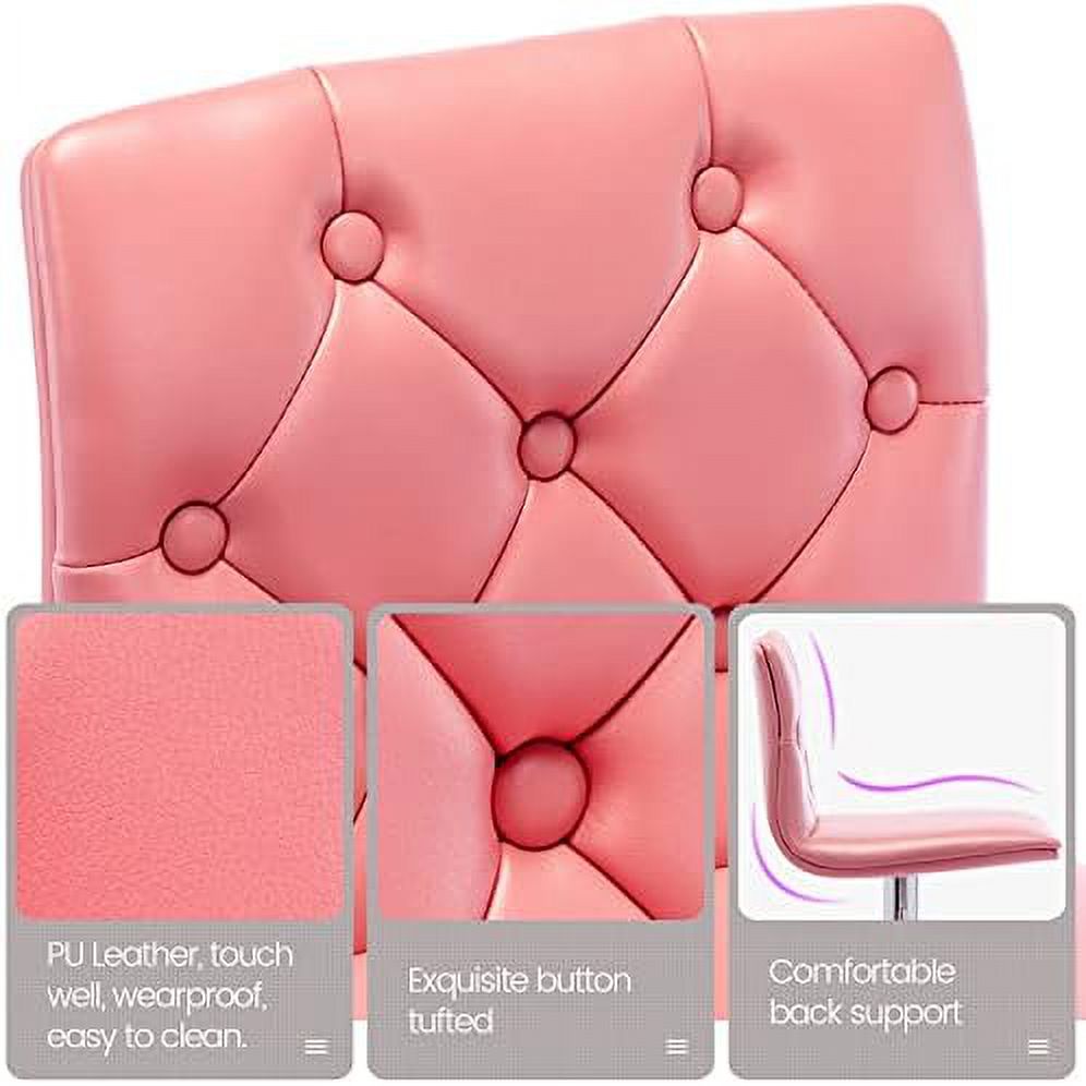 Red PU Leather Swivel Barstools Set of 2 J50886