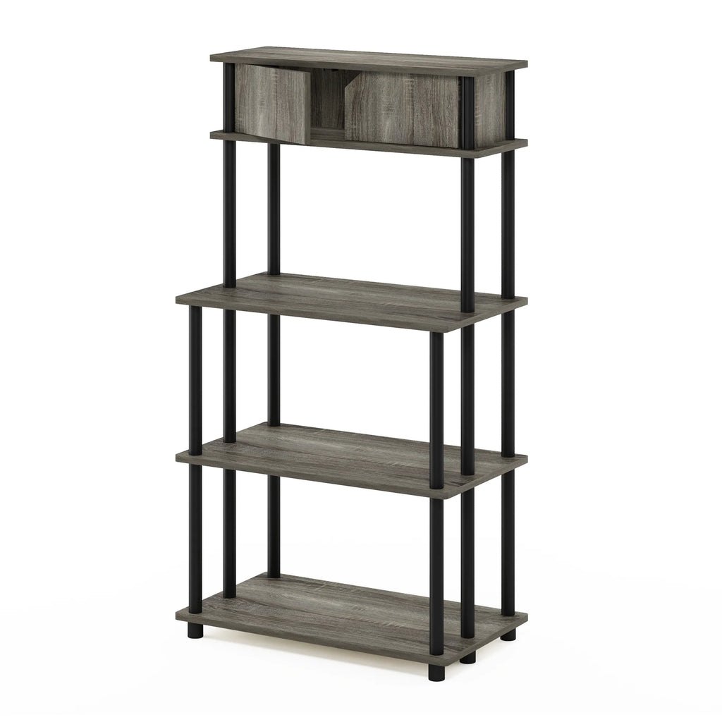 French Oak Grey/Black Printer Stand with Top Cabinet E89994