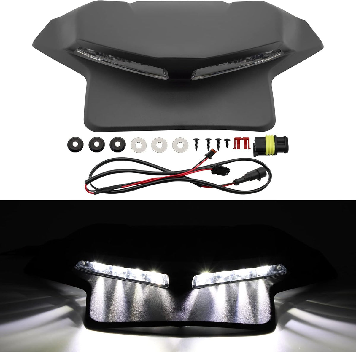 Black Hood Panel with Daytime Running Light for Can-Am Ryker V978