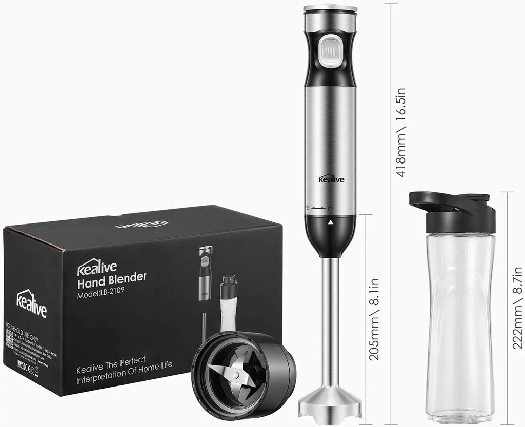 12-Speed Hand Blender with 20oz Portable Bottle R3690