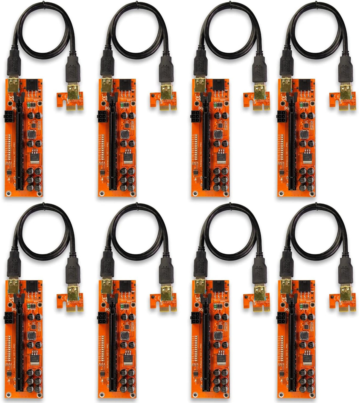 PCIE Riser 1x to 16x Graphic Extension 60cm USB 3.0 Cable Pack of 12 T519