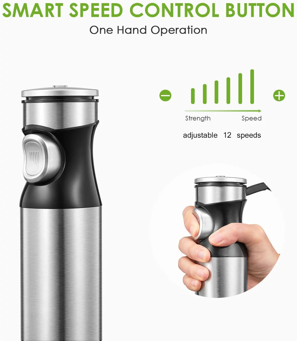 12-Speed Hand Blender with 20oz Portable Bottle R3690