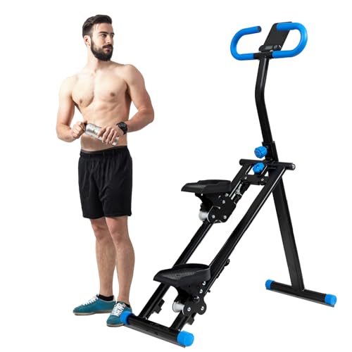 Folding Vertical Climber with Adjustable Handlebar & Pedals, 300LBS Load T5215