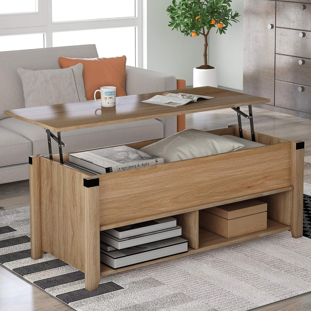 Gray Wood Coffee Table with Drawer and Storage Shelf P497719