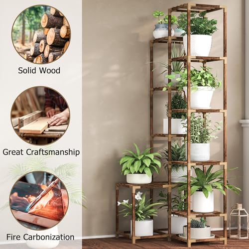 10 Tier Tall Corner Wood Plant Stand Shelf C239360