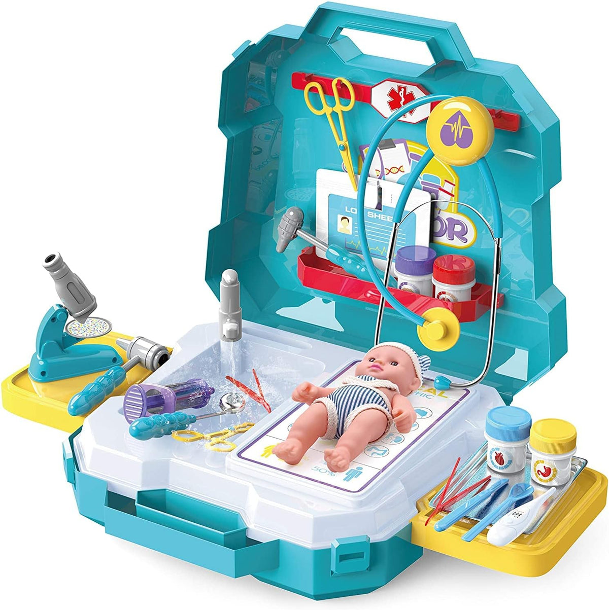 Stainless Steel Toy Medical Tools Set with Carrying Case Z26452