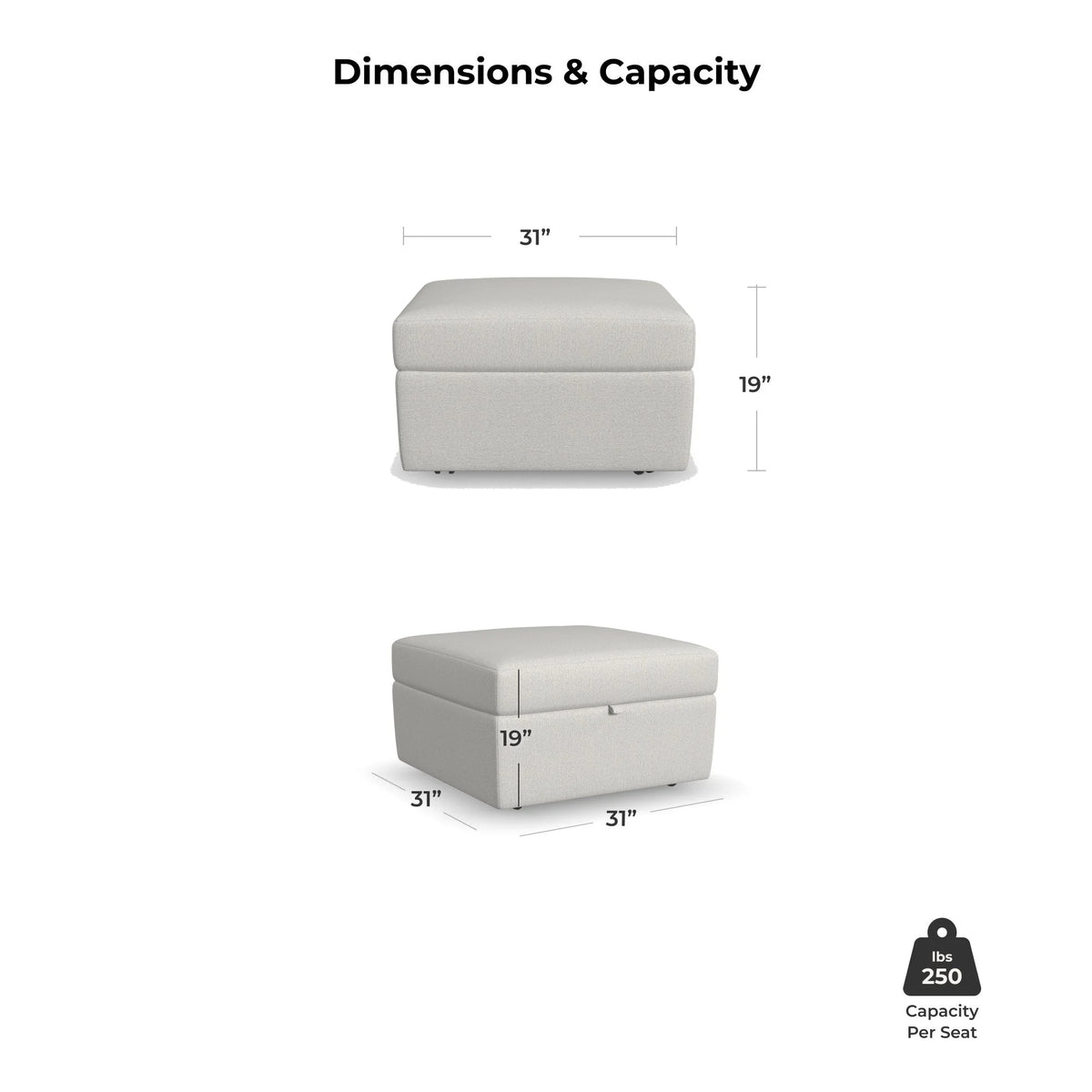 Frost Ottoman with Storage P566625