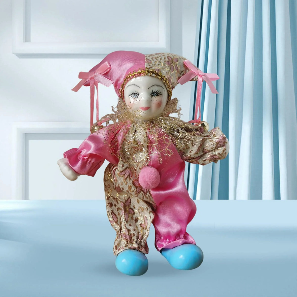 Porcelain Clown Doll with Costume L87663