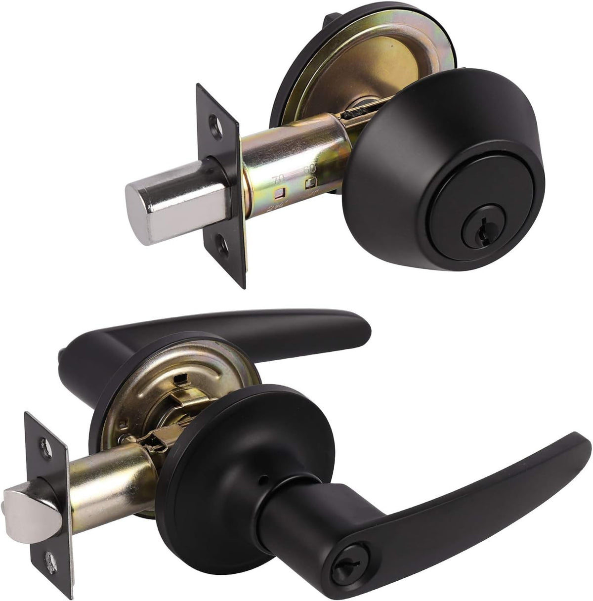 Matte Black 10 Pack Door Lever Set S32929