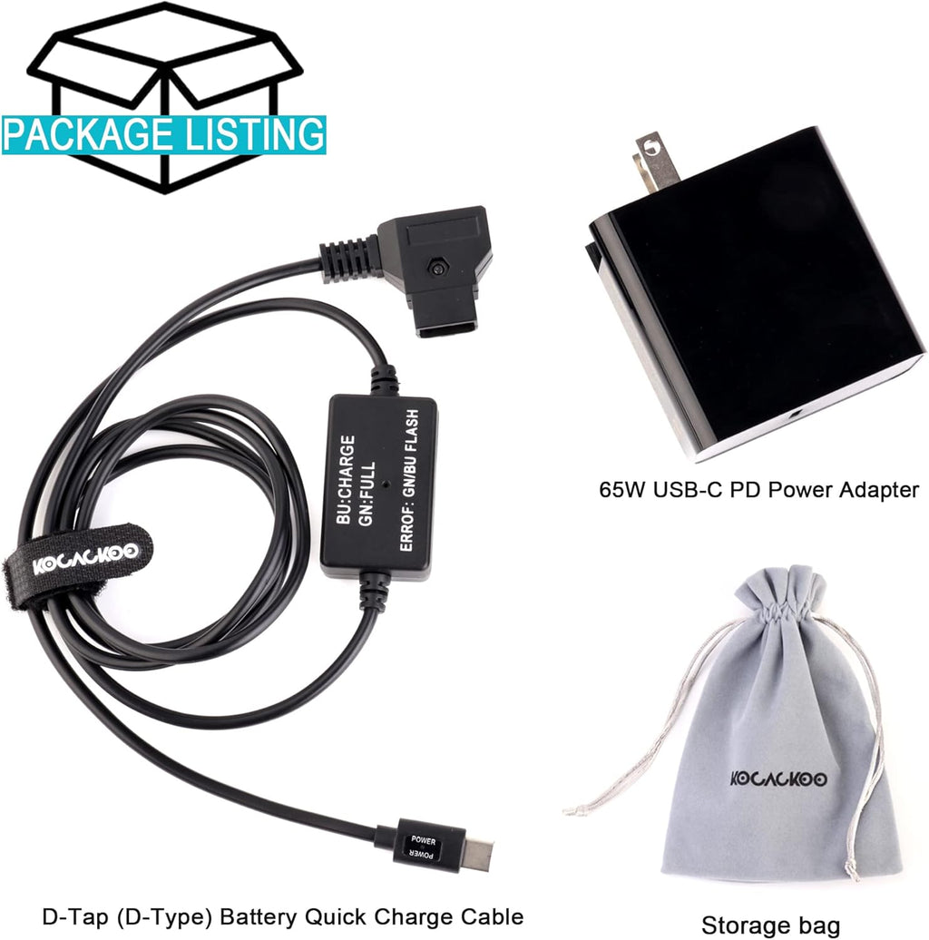 D-Tap Battery Quick Charge Power Adapter Kit for V-Mount Batteries L8348