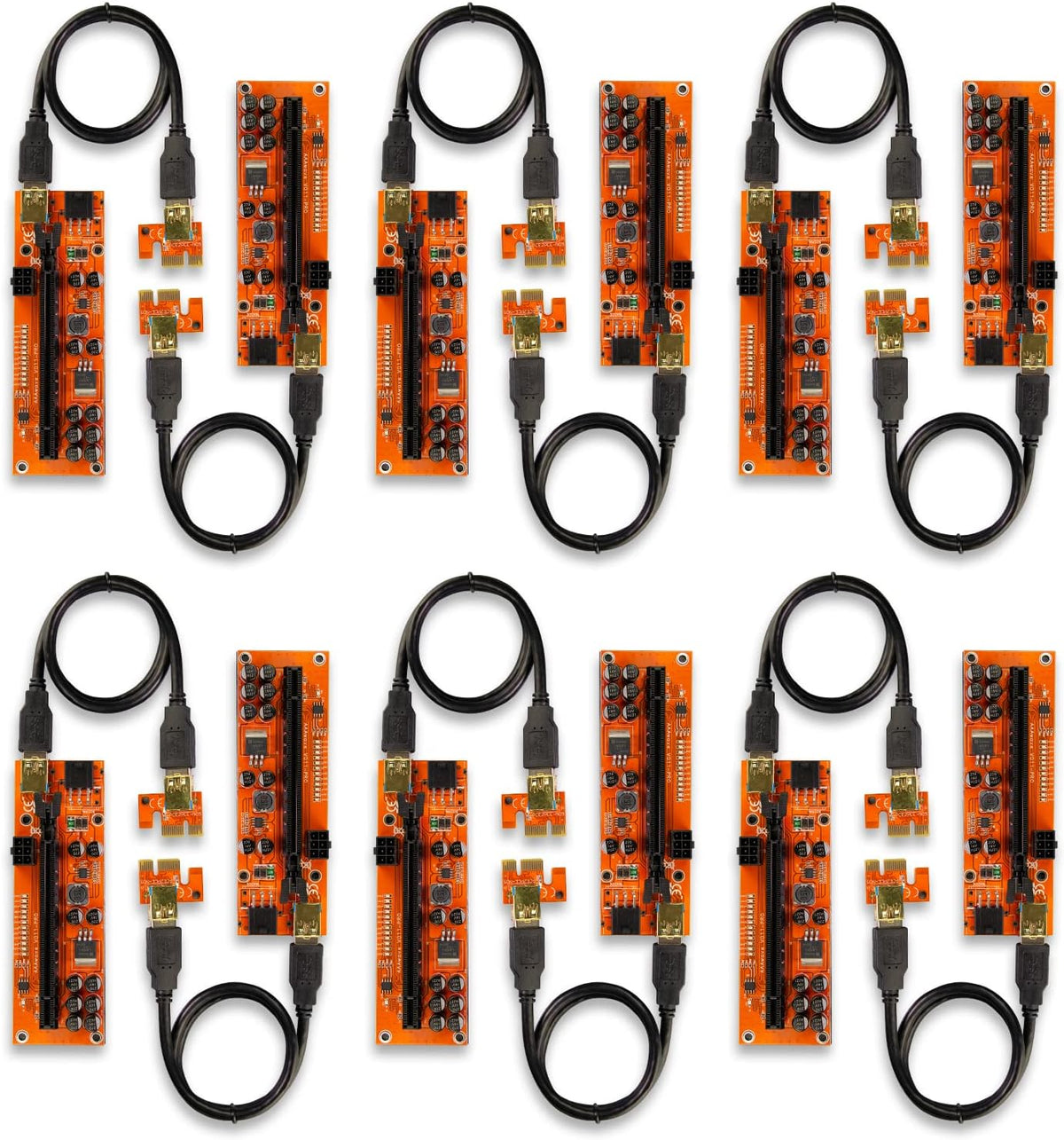 PCIE Riser 1x to 16x Graphic Extension 60cm USB 3.0 Cable Pack of 12 T519
